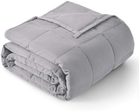 Topblan Weighted Blanket for Adults 9lbs, Breathable Cooling Weighted Blanket for Sleeping, Soft Heavy Microfiber Material with Glass Beads Blanket for All Season, Sofa Bed, 54"x78" Warm Grey