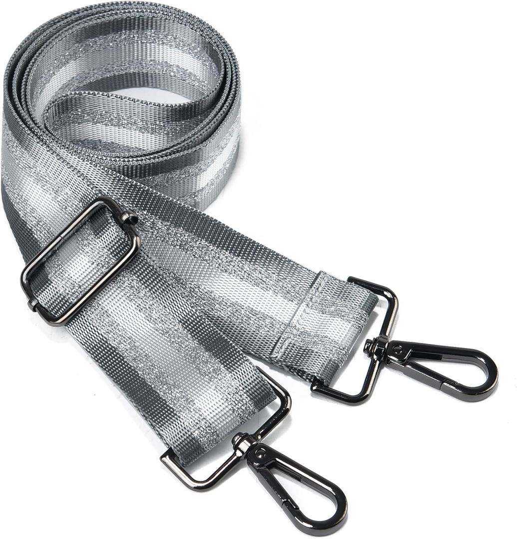 Purse Strap Silver Hardware Wide Bag Straps Replacement Crossbody Adjustable Shoulder Strap for Purses