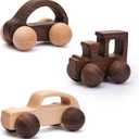 3PCS Wooden Baby Toys, Montessori Toys for Babies 0-6-12 Months, Baby Grasping Toys Push Car Toys for 1 Year Old Boy Birthday Gift,#2