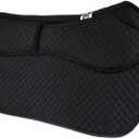 ECP Equine Comfort Products Thermoregulating Western Saddle Pad, Machine Washable Contoured Fit, Water Absorbing, Therapeutic, Shock Absorbing with Adjustable Memory Foam Shims (Black)