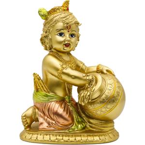 Hindu Lord Baby Krishna Statue  Indian Idol Krishna Figurines for Home Mandir Temple Pooja - India Murti Buddha Sculpture Religious Gifts Items