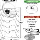 Simple Houseware Wall Door Mounted Pot Lid Rack, Chrome Finish