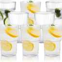 RLWY 17oz Shatterproof Ribbed Glasses, Plastic Tumblers for Poolside  Clear Acrylic Cups, Stackable & Reusable, Dishwasher Safe Drinkware  Set of 8