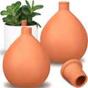 Blushtier 2 Pcs Watering Pots Large Terracotta Watering Pots with Lid 102 oz Terra Cotta Self Watering Pots Water Dripper Automatic Plant Irrigation Devices System for Indoor Outdoor Plants