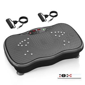 Vibration Plate Exercise Machine, Vibration Plate for Lymphatic Drainage, Whole Body Vibration Platform Portable Home for Weight Loss Muscle Toning & Fitness. (Black housing)
