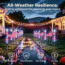 Solar American Flag Lights Outdoor, 8 Piece Solar Flag Light Set with 8 Modes 4th of July Decorations Outdoor, Red White and Blue Solar Pathway Lights for Patriotic 250th Anniversary Garden Decor