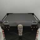Aluminum Motorcycle Top Case, Universal Tail Box with Security Lock, Waterproof Helmet Luggage (Black) - 56L