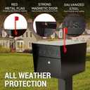 Large Locking Mailbox for Outside, RAINHOL All-Metal Modern Security Mailbox with 2 Keys, 21" x 11.2" x 10.5", Black
