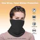 Vogium Adult Fleece Neck Warmer Gaiter - Windproof Stretchy Face Mask for Winter Sports & Commuting - Unisex Warm Elastic Tube Scarf(Black/Light Grey)