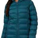32 Degrees Women's Lightweight Recycled Poly-Fill Packable Hooded Jacket | Zippered Pockets | Water Repellent (Small, Dried Basil)