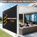 Outdoor Roller Shades for Patio, 8' W x 8' H Cordless Patio Shades Roll Up Outdoor Blinds with Splicing Design, 90% UV Protection for Porch Gazebo Pergola, 2 Poles & 1 Fabric, Black