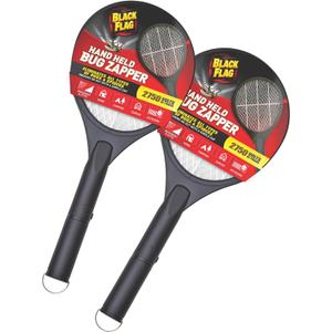 Black Flag 2-Pack Electric Bug Zapper Rackets  Mosquito & Fly Swatter, Battery Operated (Black)
