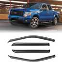 Window Visors Rain Guards 2009-2014 F-ord F150 SuperCrew Cab, Window Wind Deflectors 2010-2014 SVT Raptor SuperCrew Cab Out-Channel Vent Visor Shades Vent Shades Sun Rain Guard