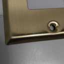 ENERLITES Decorator Switch or Outlet Metal Wall Plate, Stainless Steel Outlet Cover, Corrosion Resistant, Size 1-Gang 4.50" x 2.76", Stainless Steel 201, 7731-BB, Brushed Brass, Gold