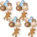 Gejoy 4 Set Floating Bear Balloon Decoration Baby Shower Decoration Brown Blue Balloon Plush Bear Kit Beige Latex Balloon for Garland Arch We Can Bear Wait Gender Reveal Party Birthday Supplies