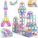 Toddler Girl Toys, Magnetic Tiles Basic Set, Birthday Gifts Ideas for Girls Age 3-5, Magnetic Building Blocks, Magnet STEM Montessori Toddler Kids Christmas Toys Gifts for 3 4 5 6 7 Year Old Girls