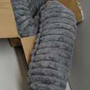 Cheer Collection Faux Fur Bolster Pillows  Soft Decorative Cylinder Pillows for Bed or Couch, Machine Washable  8 x 24, Set of 2, Gray