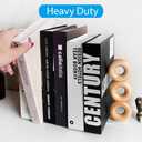 Book Ends for Shelves, 2 Handmade Walnut Wood with Metal Base Decorative Bookends for Heavy Books, Donut Cute Bookshelf Accessories,Unique Minimalist Shelf Decor for Living Room,Kitchen,Office