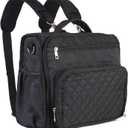 Clearworld Diaper Bag Backpack - Quilted Travel Diaper Bags for Baby Girl & Boy,Convertible Messenger Baby Changing Bag,Insulated Pockets,Large Capacity,Waterproof and Stylish, Black