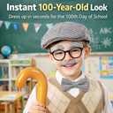 Old Man Costume 1920s Accessories  100 Days of School Set  Grandpa Halloween Dress Up (Black)