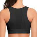 Yvette Front Closure Sports Bras for Women High Support Large Bust Supportive Racerback Sports Bra for Running (Black, XL)