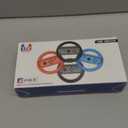 GH 4 Pack Switch Steering Wheel Compatible with Mario Kart 8 Deluxe, Racing Wheel Accessories Compatible with Nintendo Switch/Switch OLED Joy Con Controller (Black x2, Red and Blue)