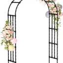 Garden Arch Trellis,4.9x8.5FT Metal Garden Arbor for Climbing Plants Outdoor,Wedding Archway for Lawn Patio Backyard Ceremony Party Decoration,Black, Full Arch