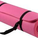 Fitvids 1/2-Inch Extra Thick High Density Anti-Tear Exercise Yoga Mat with Carrying Strap, Multiple Colors (Pink)