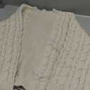 Trendy Queen Cable Knit Oversized Sweaters Womens Cozy Pullover Sweater Fall Winter Clothes (Large, Cream)