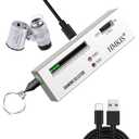 HMKIS Diamond Tester Pen, Professional Jewelry Diamond Tester with 60X Jewelry Loupe Magnifier, Diamond Selector for Novice and Expert (Non-Rechargeable) (White Grey)