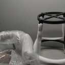 Benjara Barstool Weni 26 Inch Swivel Counter Stool Chair, Barrel Open Back, Black, Brown