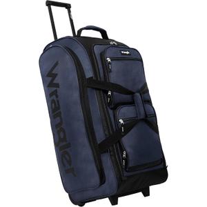Wrangler Wesley Rolling Duffel Bag, Navy Blue, Large 30-Inch