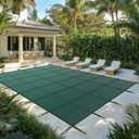 ColourTree Safety Pool Cover for Inground Pools, Heavy Duty Winter Mesh Pool Cover Durable PP Material Swim Pool Cover,Green (Item Size 18ft x 34ft, Suitable for 16ft x 32ft Pool)