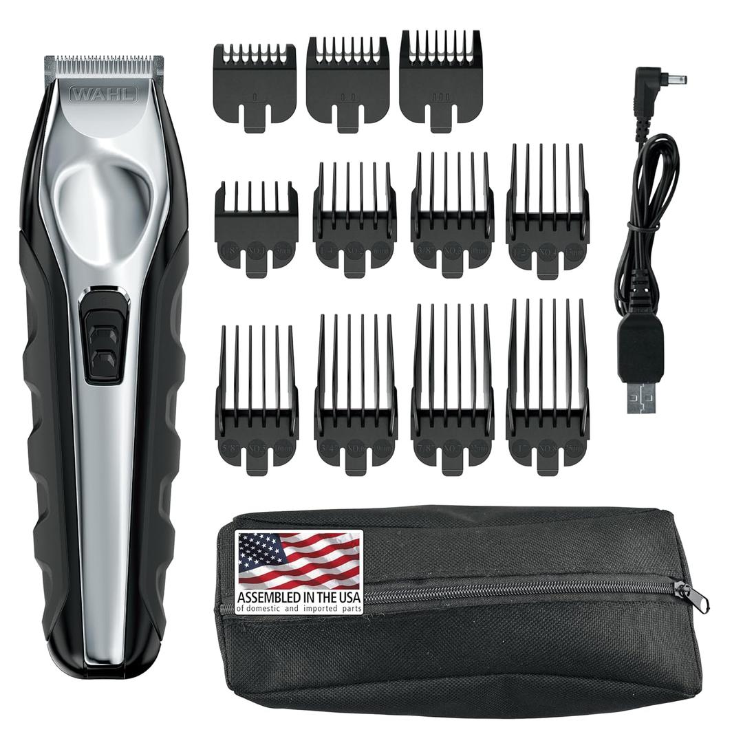 Wahl USA Lithium Ion Total Beard Trimmer for Men with 11 Guide Combs for Easy Trimming, Detailing, & Grooming  Model 9888