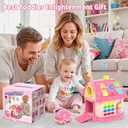 Toddler Toys for 1 Year Old Girl Gifts, 12-in-1 Montessori Musical House Toddler Learning Toys for 1-2, 1st First Birthday Gifts Baby Girl Boy Gift Toys 6-12 12-18 Months, Pink