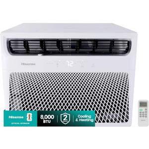 Hisense WCH08R25A Window Air Conditioner, White, 8,000 BTU Heat and Cool, 4 modes (Cooling, Heating, Fan, Dehumidifier), Easy Installation