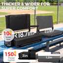 Stadium Seat with Back Support, Bleacher Chair with Back & Cushion, 18.7 x 12 x 17 inches