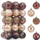 30ct Christmas Ball Ornaments Shatterproof Christmas Hanging Tree Decorative Balls for Party Holiday Wedding Decor Burgundy Champagne, 2.36", 60mm