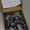 Ravinte 40 Pack Matte Black Kitchen Cabinet Knobs 1-1/4 Inch Round Drawer Pulls Flat Black Stainless Steel Drawer Handles Door Hardware for Dresser Cabinets