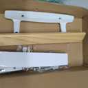 ALLYWASAI Patio Sliding Patio Door Handle Set with Mortise Lock, Key Cylinder and Keeper, Wood Handle Lock Set Fits Door Thickness from 1-1/2" to 1-3/4", 3-15/16" Screw Hole Spacing, Keyed, White