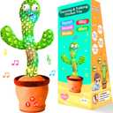 River Mill Dancing Talking Cactus Toy with Adjustable Volume, Interactive Cactus Baby Toys for 6-18 Months+, Upgraded Safe and Secure Plush Eyes Baby Toys, Birthday Gifts for Babies (Green)