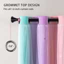 XiDi Curtains for Girls Bedroom Kids Room 2 Panels Colorful Rainbow Design Unicorn Wall Decor Blackout Pink Curtains Cute Mermaid Princess Room 34 Wide 63 Inches Long Grommet Drapes Pink Purple Green