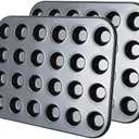 Kingrol 24-Cup Nonstick Mini Cupcake & Muffin Pans, Carbon Steel Baking Pans, Cake Moulds - 2 Pack
