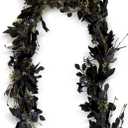 Halloween Decorations Black Spider with Maple Leaf Halloween Picks Garland for Home Party Mantle Indoor Outdoor Backdrop Wall Decor 70.87 Inch