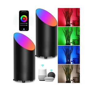 SUNVIE 2 Pack Smart Floor Can Light 5W RGBW Color Changing Uplighting Indoor Uplights 2700K-6500K Up Lights Indoor Floor Spotlight for Plant Corner Wall Artwork, APP Control Alexa & Google Home, Black