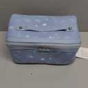 BOYATU Travel Makeup Bag Cosmetic Bags for Women: 3 Pcs Set Portable Make up Bag with Handle - PU Leather Toiletry Bags with Compartments - Makeup Organizer for Travel Essentials (L-2-Blue)