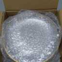 Rubtlamp 100 Pcs Clear Gold Plastic Plates, Hammered Party Plates, Clear Disposable Dessert Plates,Clear Gold Plates 7 Inch, Gold Plastic Dessert Plates Disposable For All Occasions