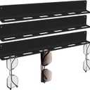 Bigfety Hanging Sunglasses Wall Organizer, Glasses Holder Wall for Display, Acrylic Multiple Eyeglasses Rack 3 Pack, Black