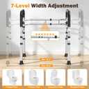 Toilet Safety Rails for Seniors, Adjustable Height & Width Toilet Safety Frame with Handles (350LB Capacity), Elderly Assistance Products for Handicapped, Foldable Toilet Bars Fits Any Toilet