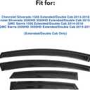 IG Window Visors for 2014-2018 Chevrolet Silverado/GMC Sierra 1500 Double Cab, Out-Channel Rain Guard Vent Deflector, Truck Accessories for 2015-2019 Chevy Silverado/Sierra 2500HD 3500HD Extended Cab